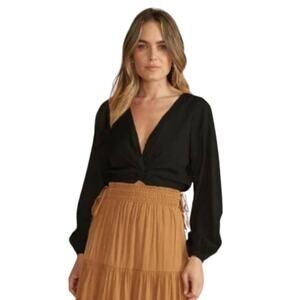 NWT! MINKPINK Harper Lightweight Twist Crop Blouse - Size X-Large